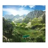 Banjado Herdabdeckplatte Glas 1 Teilig 60x52CM Schneidebrett Herdabdeckung Mit Motiv Bergsee Alpen