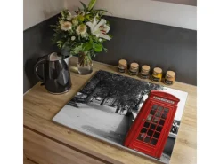 Banjado Herdabdeckungen|Schneidebretter<Herdabdeckplatte Glas 1 Teilig 60x52CM Schneidebrett Herdabdeckung Mit Motiv London Red Telephone