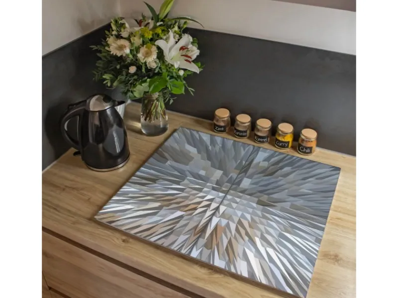 Banjado Herdabdeckplatte Glas 2 Teilig Je 30x52CM Schneidebrett Herdabdeckung Mit Motiv Dornen Aus Eis< Herde|Herdabdeckungen