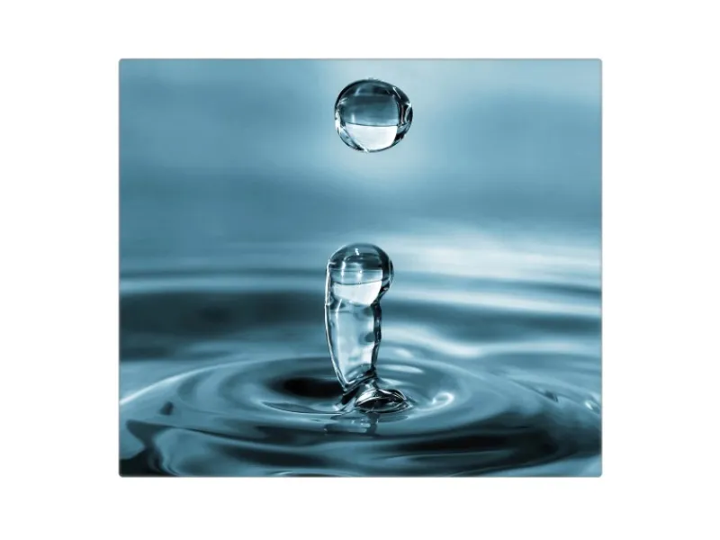 Online Banjado Herdabdeckplatte Glas 1 Teilig 60x52CM Schneidebrett Herdabdeckung Mit Motiv Wassertropfen
