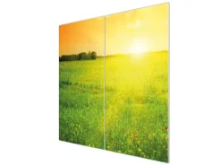 Banjado Herdabdeckplatte Glas 2 Teilig Je 30x52CM Schneidebrett Herdabdeckung Mit Motiv Guten Morgen 2
