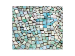 Banjado Schneidebretter|Herdabdeckungen<Herdabdeckplatte Glas 1 Teilig 60x52CM Schneidebrett Herdabdeckung Mit Motiv Mosaik Blau