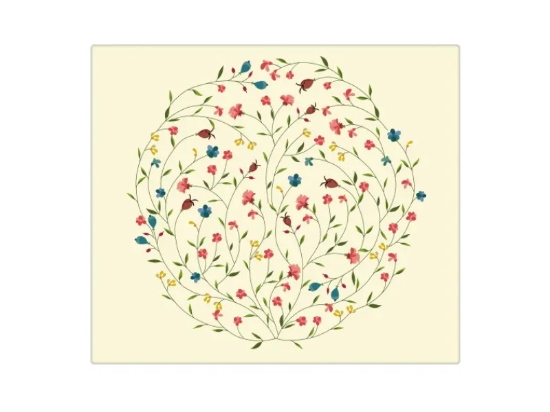 Clearance Banjado Herdabdeckplatte Glas 1 Teilig 60x52CM Schneidebrett Herdabdeckung Mit Motiv Blumenreigen