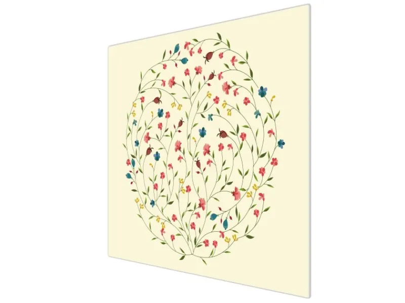 Clearance Banjado Herdabdeckplatte Glas 1 Teilig 60x52CM Schneidebrett Herdabdeckung Mit Motiv Blumenreigen