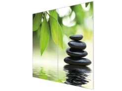 Banjado Herde|Kochfelder<Herdabdeckplatte Glas 2 Teilig Je 30x52CM Schneidebrett Herdabdeckung Mit Motiv Steine&Relax