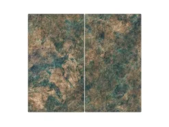 Banjado Schneidebretter|Herdabdeckungen<Herdabdeckplatte Glas 2 Teilig Je 30x52CM Schneidebrett Herdabdeckung Mit Motiv Kupfer Patina