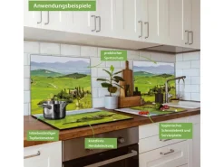 Banjado Herdabdeckplatte Glas 1 Teilig 60x52CM Schneidebrett Herdabdeckung Mit Motiv Toskana< Herdabdeckungen|Herde
