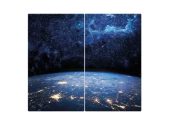 Banjado Herdabdeckplatte Glas 2 Teilig Je 30x52CM Schneidebrett Herdabdeckung Mit Motiv Galaxie< Schneidebretter|Herdabdeckungen