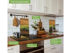 Banjado Herdabdeckplatte Glas 2 Teilig Je 30x52CM Schneidebrett Herdabdeckung Mit Motiv Pflügen< Herde|Kochfelder