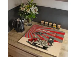 Banjado Schneidebretter|Herdabdeckungen<Herdabdeckplatte Glas 2 Teilig Je 30x52CM Schneidebrett Herdabdeckung Mit Motiv Filling Station