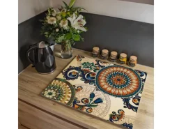 Banjado Herde|Kochfelder<Herdabdeckplatte Glas 2 Teilig Je 30x52CM Schneidebrett Herdabdeckung Mit Motiv Modernes Mandala