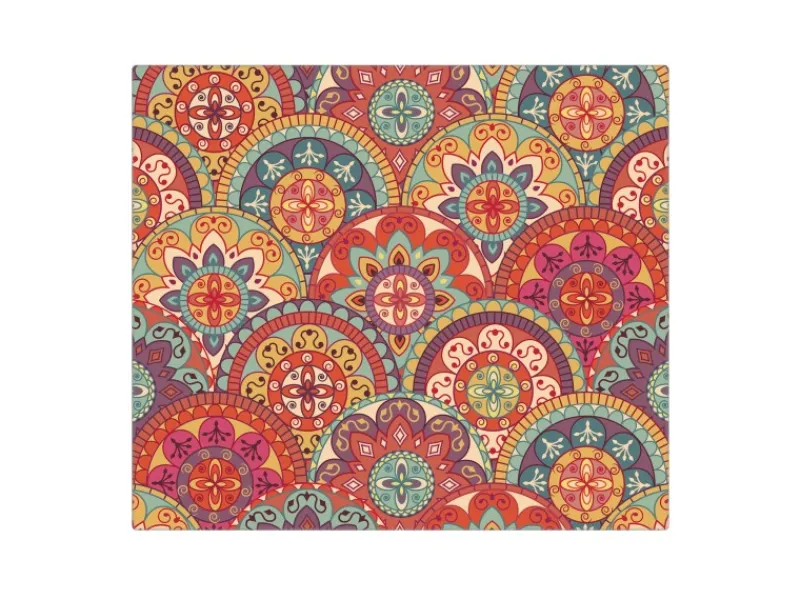 Banjado Herdabdeckplatte Glas 1 Teilig 60x52CM Schneidebrett Herdabdeckung Mit Motiv Rosetten< Schneidebretter|Herdabdeckungen