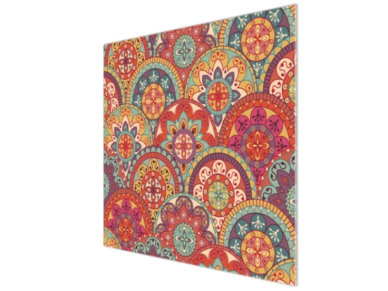 Banjado Herdabdeckplatte Glas 1 Teilig 60x52CM Schneidebrett Herdabdeckung Mit Motiv Rosetten< Schneidebretter|Herdabdeckungen