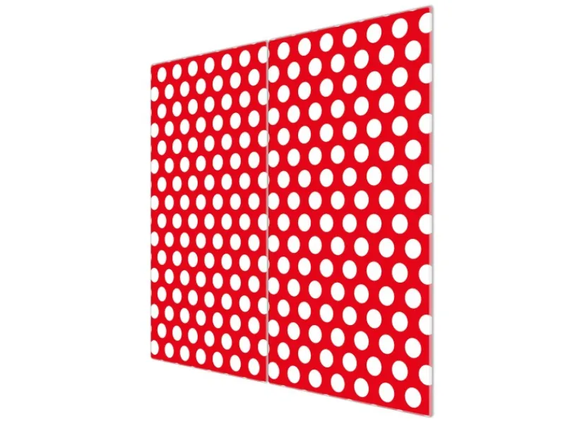 Banjado Herdabdeckplatte Glas 2 Teilig Je 30x52CM Schneidebrett Herdabdeckung Mit Motiv Punkte Rot< Schneidebretter|Herdabdeckungen