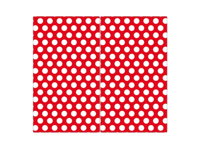 Banjado Herdabdeckplatte Glas 2 Teilig Je 30x52CM Schneidebrett Herdabdeckung Mit Motiv Punkte Rot< Schneidebretter|Herdabdeckungen