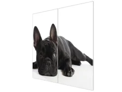 Banjado Herdabdeckplatte Glas 2 Teilig Je 30x52CM Schneidebrett Herdabdeckung Mit Motiv Bulldogge< Herdabdeckungen|Herde