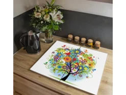 Banjado Herdabdeckplatte Glas 2 Teilig Je 30x52CM Schneidebrett Herdabdeckung Mit Motiv Märchenzauberbaum< Schneidebretter|Herdabdeckungen