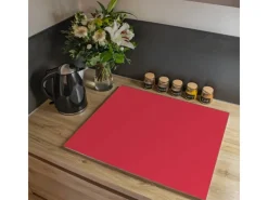 Hot Banjado Herdabdeckplatte Glas 1 Teilig 60x52CM Schneidebrett Herdabdeckung Mit Motiv Feuerrot