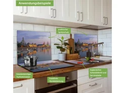 Banjado Herdabdeckplatte Glas 1 Teilig 60x52CM Schneidebrett Herdabdeckung Mit Motiv Dresden< Herdabdeckungen|Kochfelder
