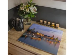 Banjado Herdabdeckplatte Glas 1 Teilig 60x52CM Schneidebrett Herdabdeckung Mit Motiv Dresden< Herdabdeckungen|Kochfelder