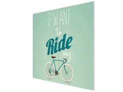 Clearance Banjado Herdabdeckplatte Glas 2 Teilig Je 30x52CM Schneidebrett Herdabdeckung Mit Motiv I Want To Ride My Bike
