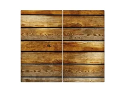 Banjado Schneidebretter|Herdabdeckungen<Herdabdeckplatte Glas 2 Teilig Je 30x52CM Schneidebrett Herdabdeckung Mit Motiv Holzbretter