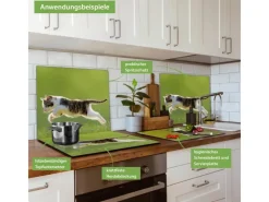 Banjado Herdabdeckungen|Kochfelder<Herdabdeckplatte Glas 1 Teilig 60x52CM Schneidebrett Herdabdeckung Mit Motiv Jagende Katze