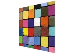 Hot Banjado Herdabdeckplatte Glas 1 Teilig 60x52CM Schneidebrett Herdabdeckung Mit Motiv Bunte Kreide