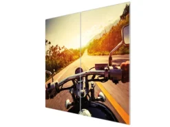 Banjado Herdabdeckplatte Glas 2 Teilig Je 30x52CM Schneidebrett Herdabdeckung Mit Motiv Easy Rider< Kochfelder|Herdabdeckungen