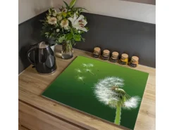 Banjado Herdabdeckplatte Glas 1 Teilig 60x52CM Schneidebrett Herdabdeckung Mit Motiv Pusteblume< Schneidebretter|Herdabdeckungen