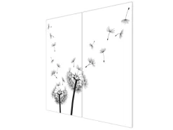 Clearance Banjado Herdabdeckplatte Glas 2 Teilig Je 30x52CM Schneidebrett Herdabdeckung Mit Motiv Pusteblume 2