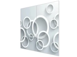 Banjado Herdabdeckungen|Herde<Herdabdeckplatte Glas 2 Teilig Je 30x52CM Schneidebrett Herdabdeckung Mit Motiv Weiße Ringe