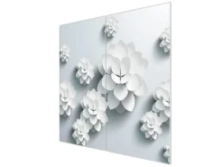 Banjado Herdabdeckplatte Glas 2 Teilig Je 30x52CM Schneidebrett Herdabdeckung Mit Motiv Papier Lotus< Herde|Kochfelder
