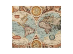 Outlet Banjado Herdabdeckplatte Glas 1 Teilig 60x52CM Schneidebrett Herdabdeckung Mit Motiv Historische Weltkarte