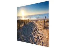 Banjado Herdabdeckplatte Glas 1 Teilig 60x52CM Schneidebrett Herdabdeckung Mit Motiv Nordseestrand< Schneidebretter|Herdabdeckungen