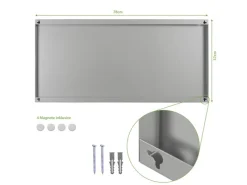 Banjado Magnettafel 78x37cm Magnetwand  Silber Aus Metall Magnetpinnwand Pinnwand Inkl. 4 Magnete Motiv Beige