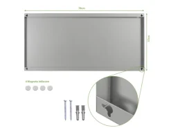Banjado Magnettafel 78x37cm Magnetwand  Silber Aus Metall Magnetpinnwand Pinnwand Inkl. 4 Magnete Motiv Beige