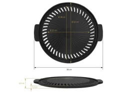BBQ#BOSS Grillplatte aus Gusseisen 32 cm Runde Gusspfanne Gerippte Bratpfanne< Pfannen