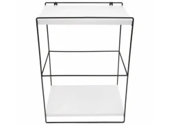 Best BERLINLODGE Wandregal HxBxT 50x35x17cm Massiv-Holz Metall Industrial 2 Regalböden Hängeregal Regal Küchenregal Weiß