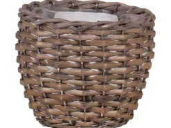 Töpfe<Übertopf aus Weide Ø 14 cm x 12 cm Grau