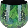 Sale A.H.G. Übertopf Flora mit Blätterprint Ø 13 cm x 9 cm Grün-Gold