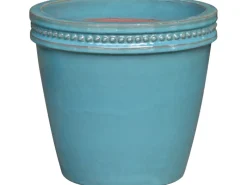 Übertopf Keramik Glasiert Grün 38 cm x 38 cm x 32 cm< Töpfe