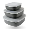 Outlet Bestgoodies Vorratsdosen 6er Set Eckig Grau 2 x 3er