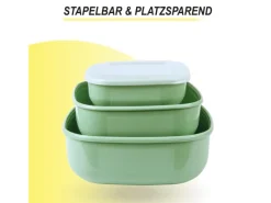 Bestgoodies Vorratsdosen 9er Set Eckig Grün 3 x 3er< Vorratsdosen