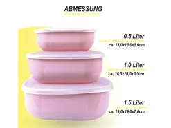 Sale Bestgoodies Vorratsdosen 9er Set Eckig Rosa 3 x 3er
