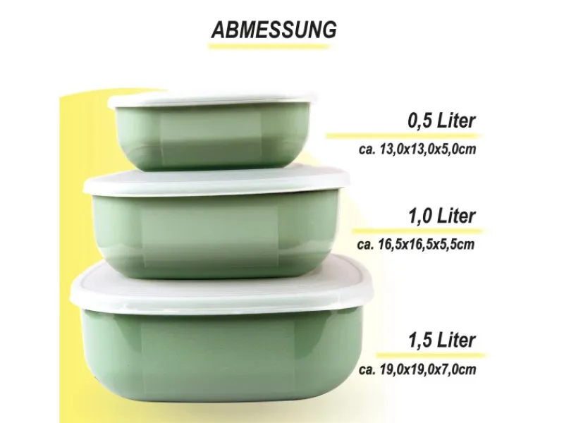 New Bestgoodies Vorratsdosen 3er Set Eckig Grün