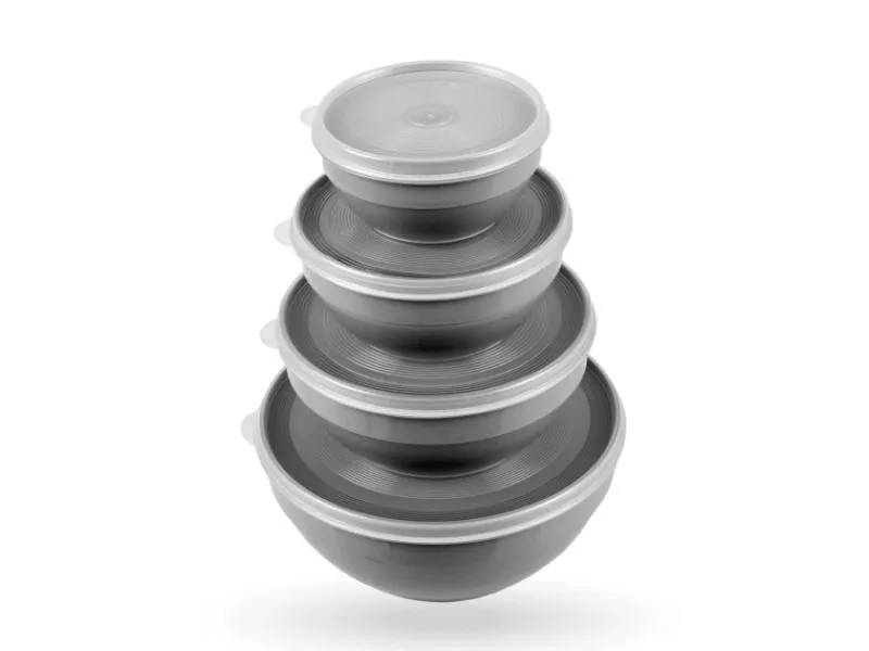 Bestgoodies Vorratsdosen|Vorratsbehälter<Vorratsdosen 12er Set Rund Grau 3 x 4er