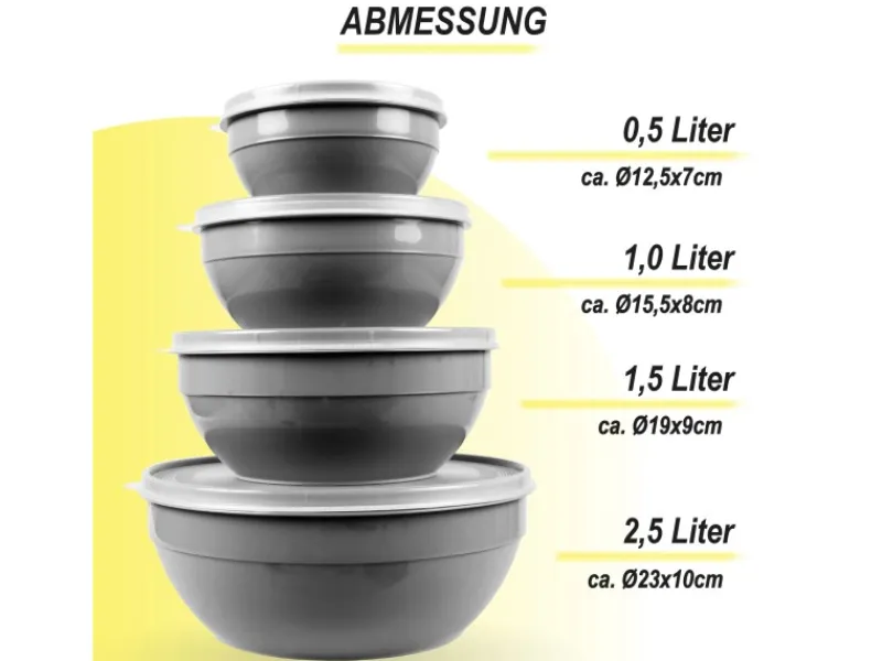 Bestgoodies Vorratsdosen|Vorratsbehälter<Vorratsdosen 12er Set Rund Grau 3 x 4er