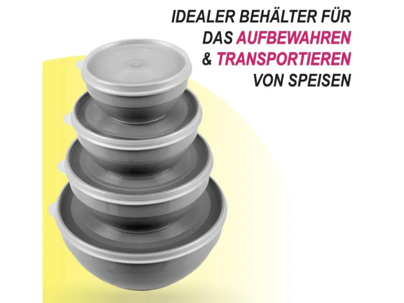 Bestgoodies Vorratsdosen|Vorratsbehälter<Vorratsdosen 12er Set Rund Grau 3 x 4er