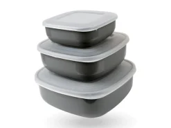 Bestgoodies Vorratsdosen<Vorratsdosen 3er Set Eckig Grau
